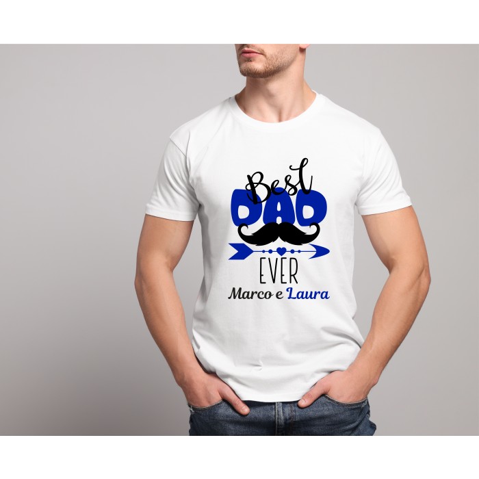 T-shirt  Bianca 100% Cotone Personalizzata per la Festa del Papà