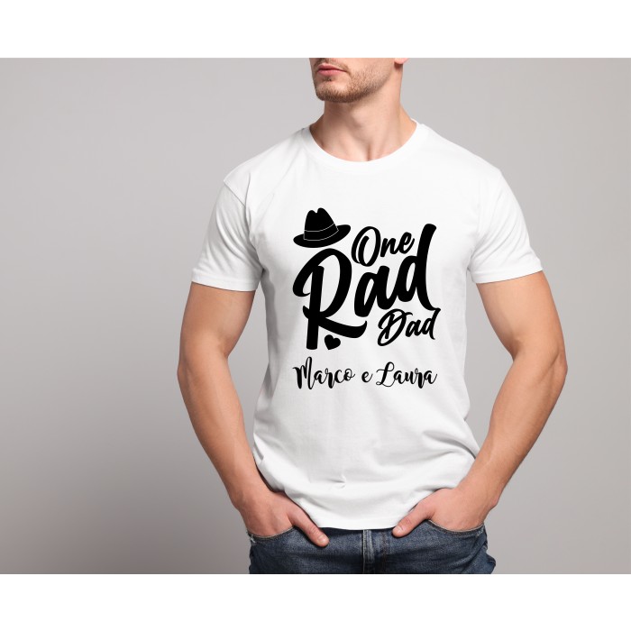 T-shirt  Bianca 100% Cotone Personalizzata per la Festa del Papà