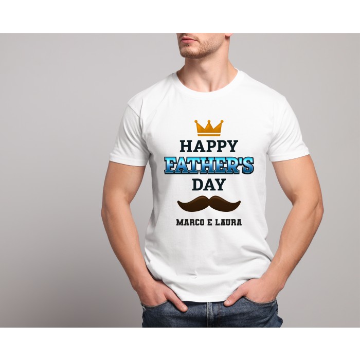 T-shirt  Bianca 100% Cotone Personalizzata per la Festa del Papà