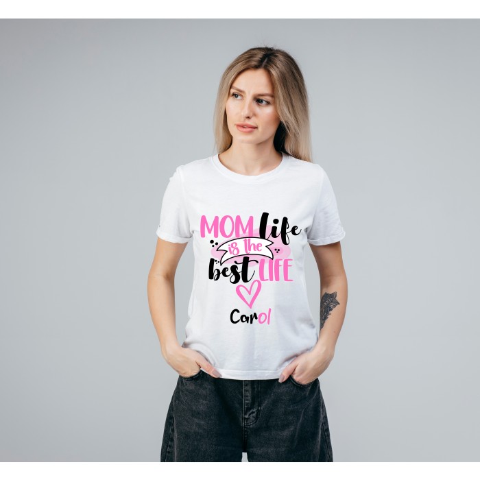 T-shirt Bianca 100% Cotone Personalizzata per la Festa della Mamma.