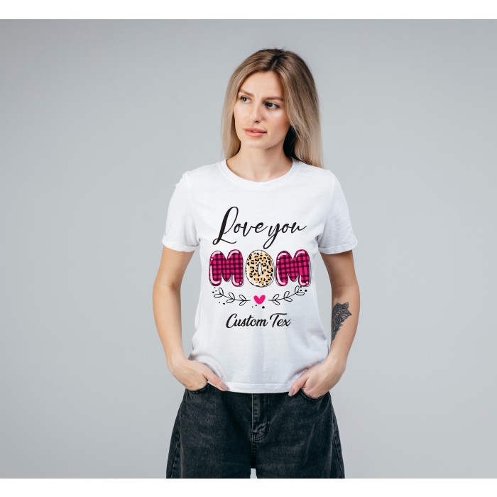 T-shirt Bianca 100% Cotone Personalizzata per la Festa della Mamma.