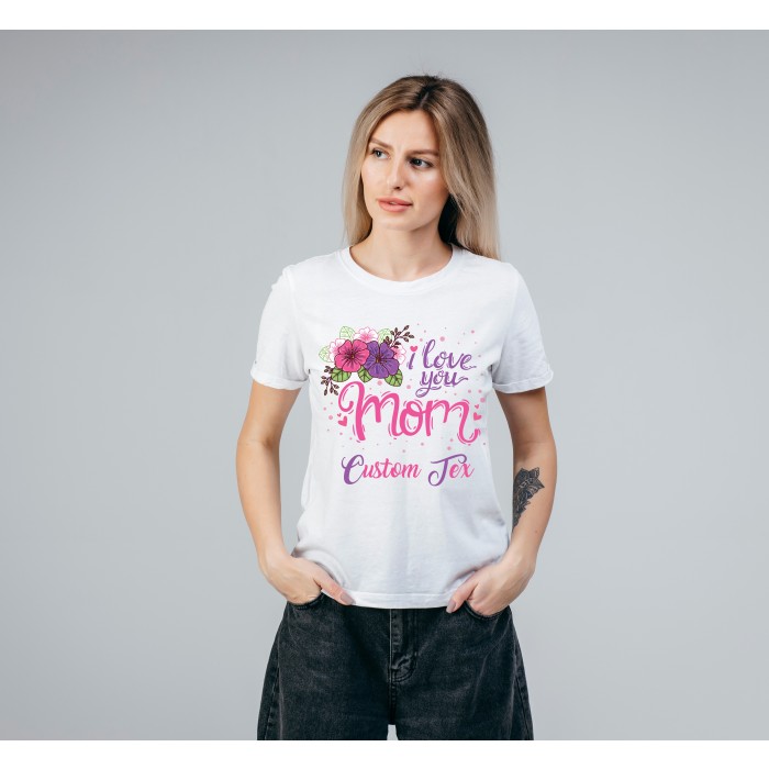 T-shirt Bianca 100% Cotone Personalizzata per la Festa della Mamma.