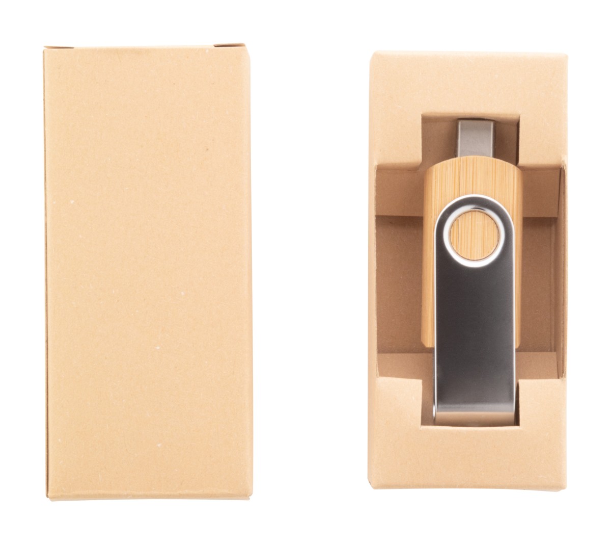 Chiavetta USB OTG BooSpin in Bambù e Metallo Capacità 16/32 GB Personalizzata