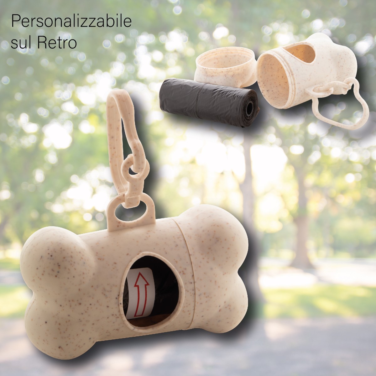 Dispenser + Sacchetti per Cani BOCIN in Plastica Ecologica Personalizzato