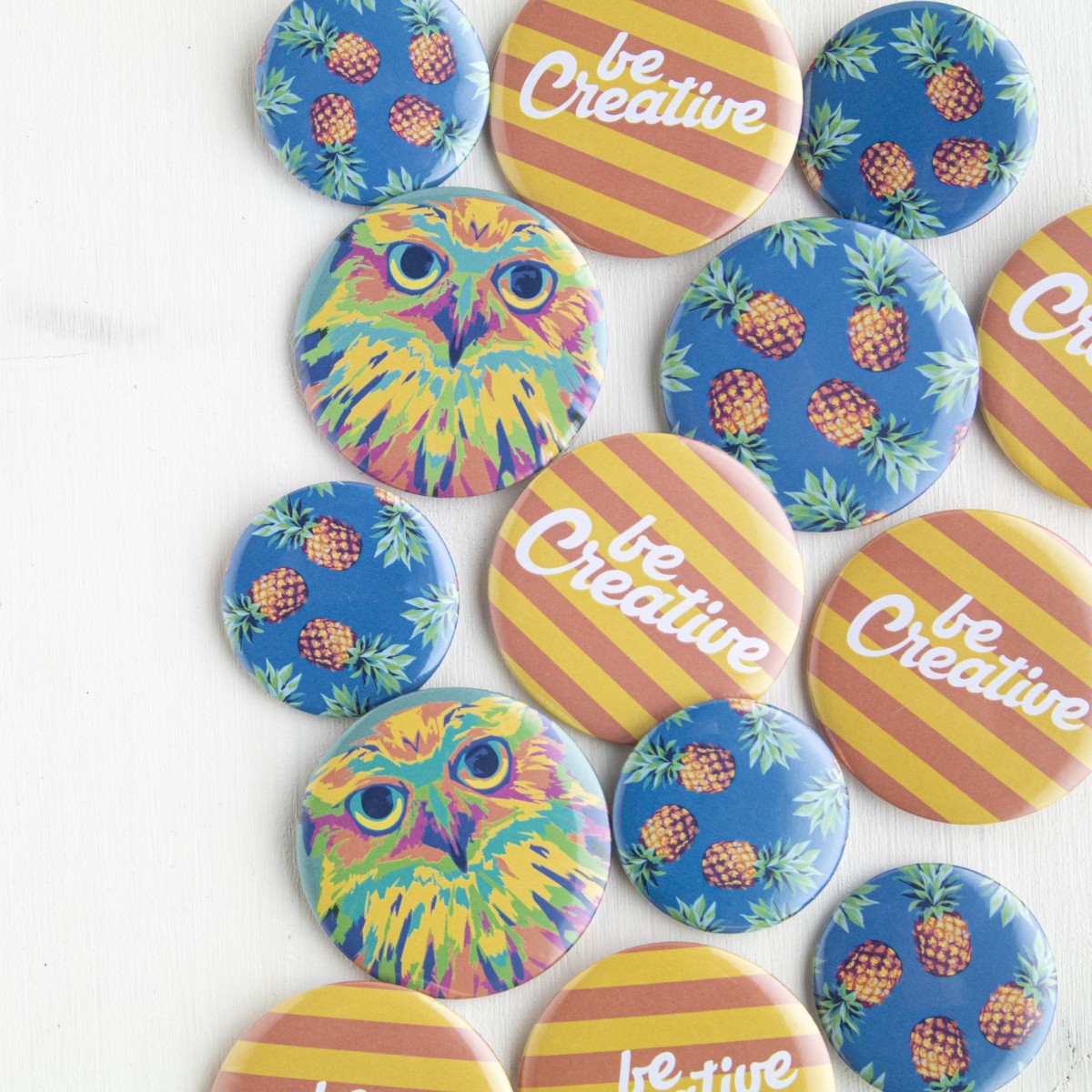 Spilla a Bottone Bianca PIN BADGE Personalizzata