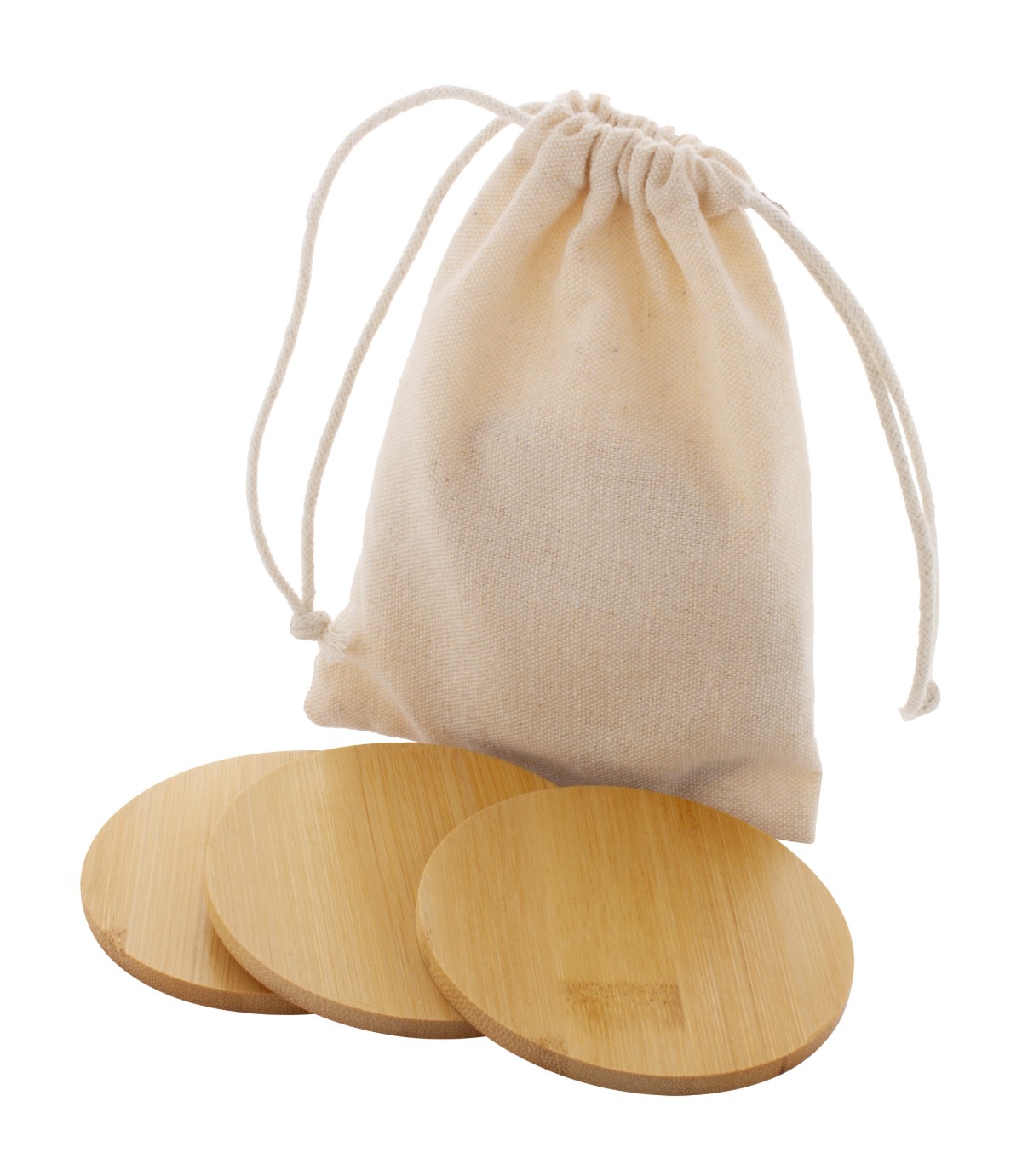 Set di 6 Sottobicchieri  ZHULIMAX in Bambù con Sacchetto in Cotone Personalizzato