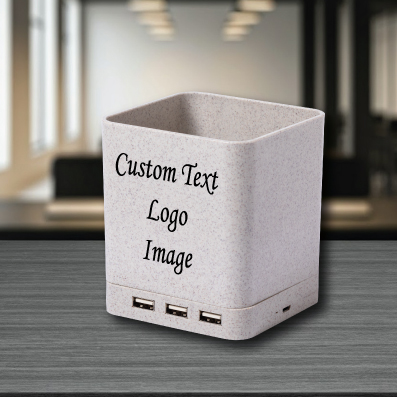 Portapenne Multifunzione  AMPDESK Portacellulare Caricabatterie Wireless Personalizzato