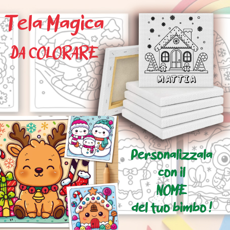 Tela Magica Natalizia da Colorare con Personalizzazione