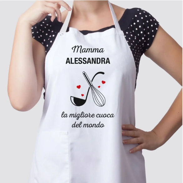Grembiule da Cucina Lungo Unisex 100 % CotonePersonalizzato