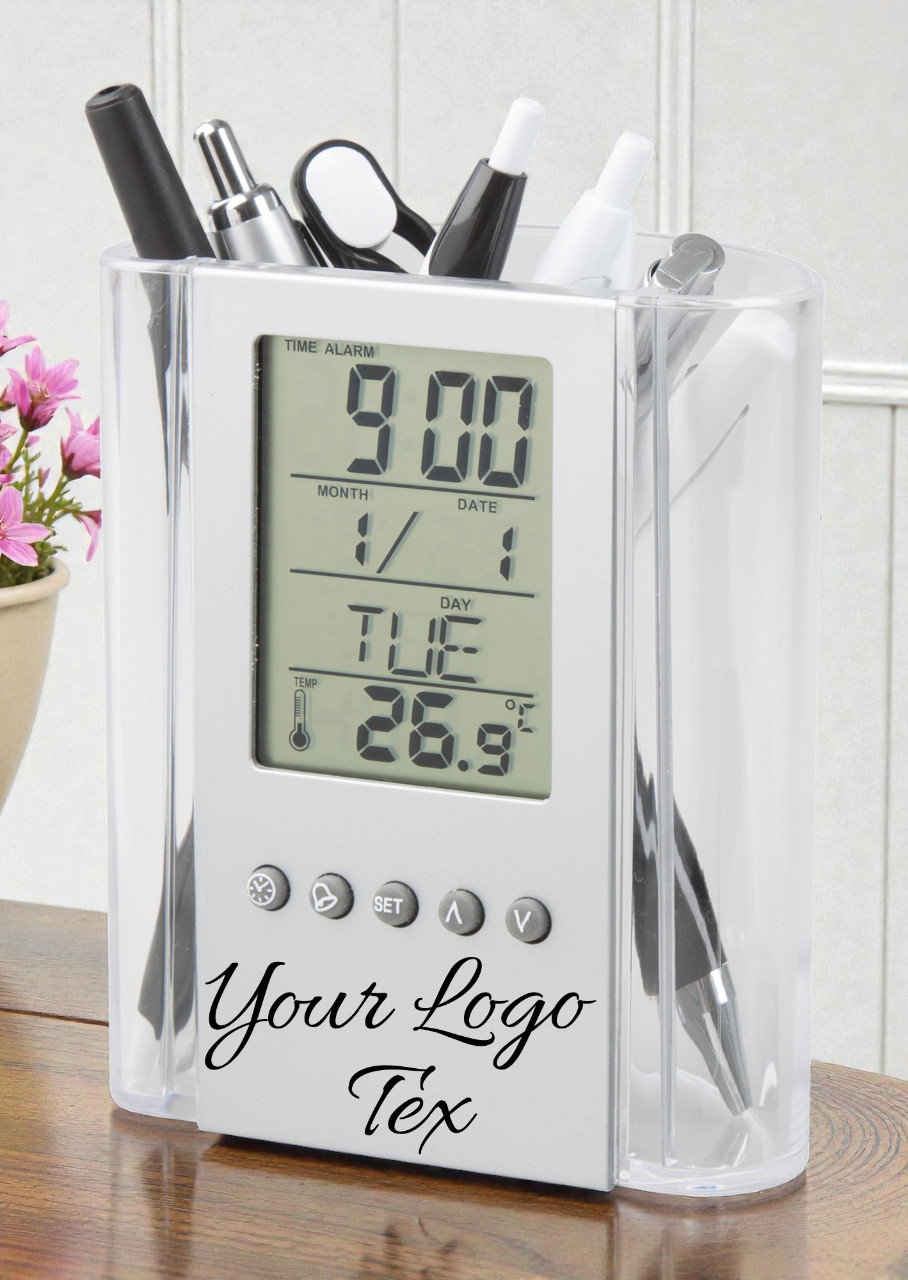 Porta Penne Crystalline in plastica trasparente con Display Digitale Personalizzato