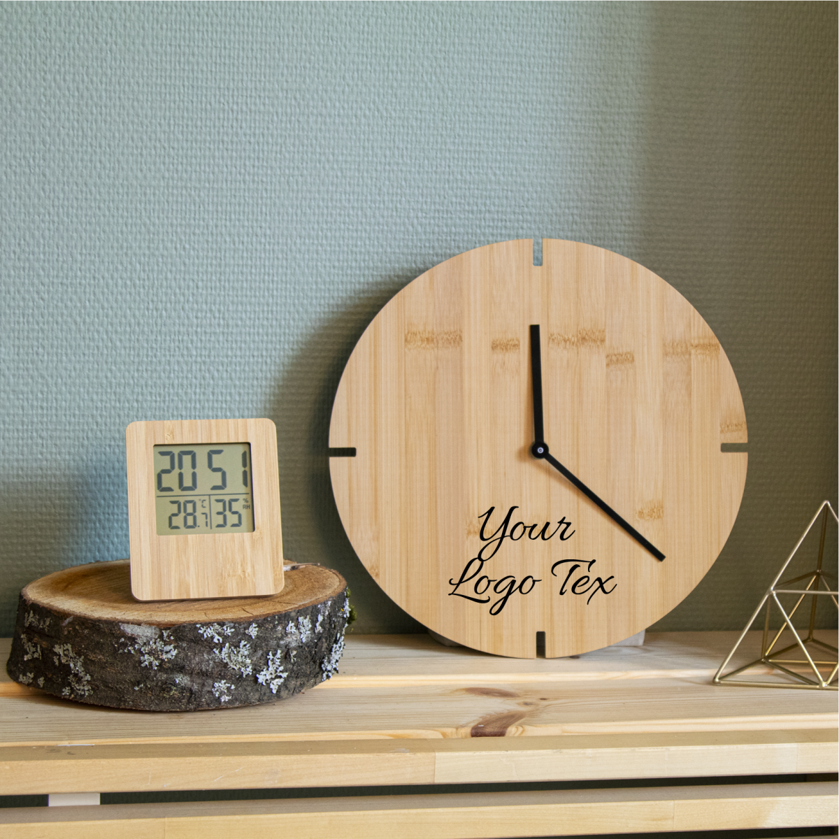 Tokei Orologio da parete in Bambù diametro 30 cm Personalizzato