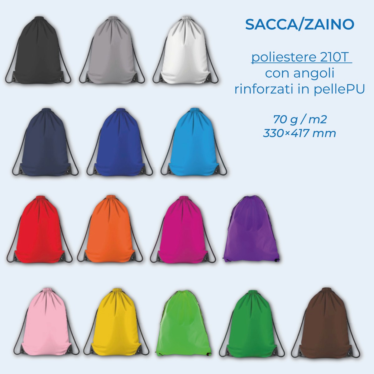Zaino/Sacca DRUUK Borsa con coulisse in poliestere 210T Personalizzata