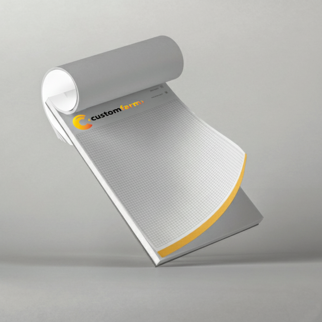 Block Notes Personalizzati con  Rilegatura a Colla. Fogli di carta 80gr/m2 e Supporto in Cartoncino 400gr/m2