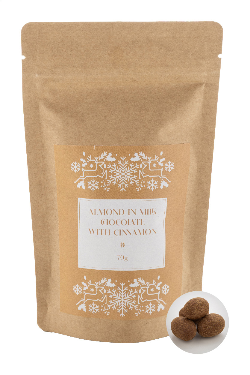 Cinnanut Cioccolato con mandorle e cannella. 70g naturale