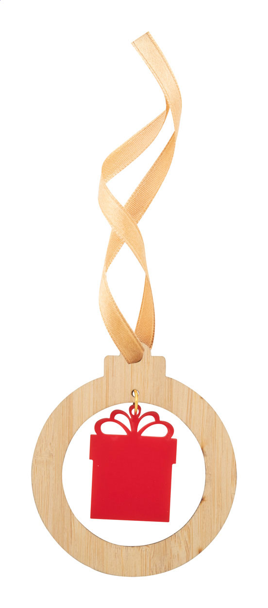 DoubleTree Decoro albero Natale, scatola regalo naturale rosso