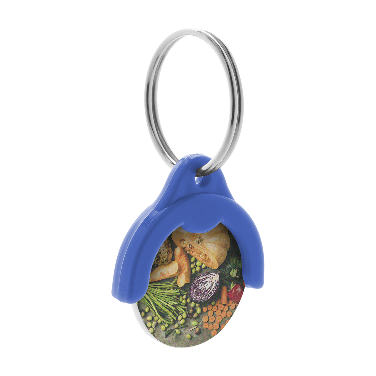 portachiavi con gettone blu