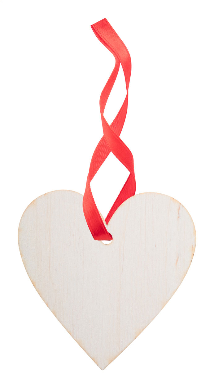 WoXmas decorazione albero Natale, cuore naturale rosso