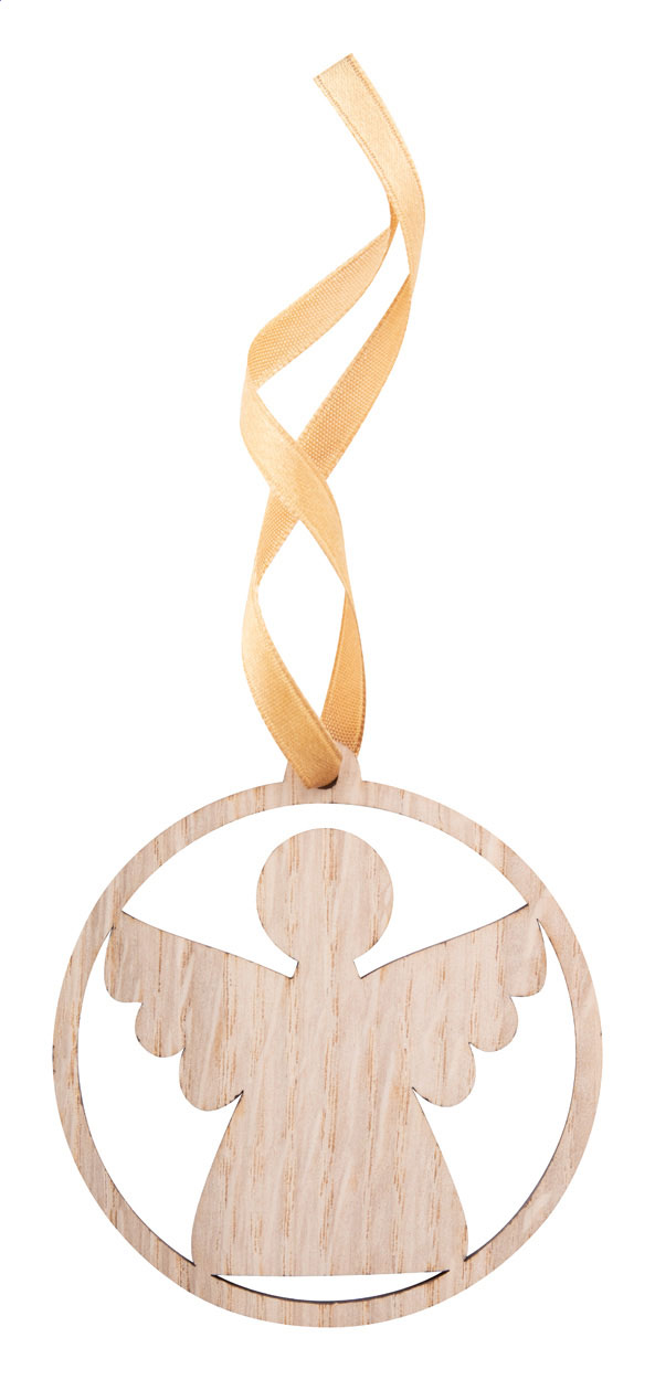Lundamo decorazione albero Natale, angelo naturale oro