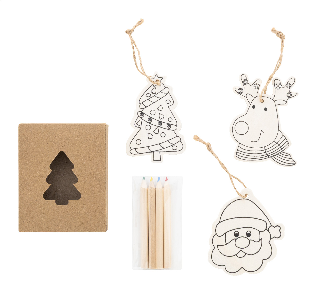 Oppland Set decorazioni natalizie da colorare naturale