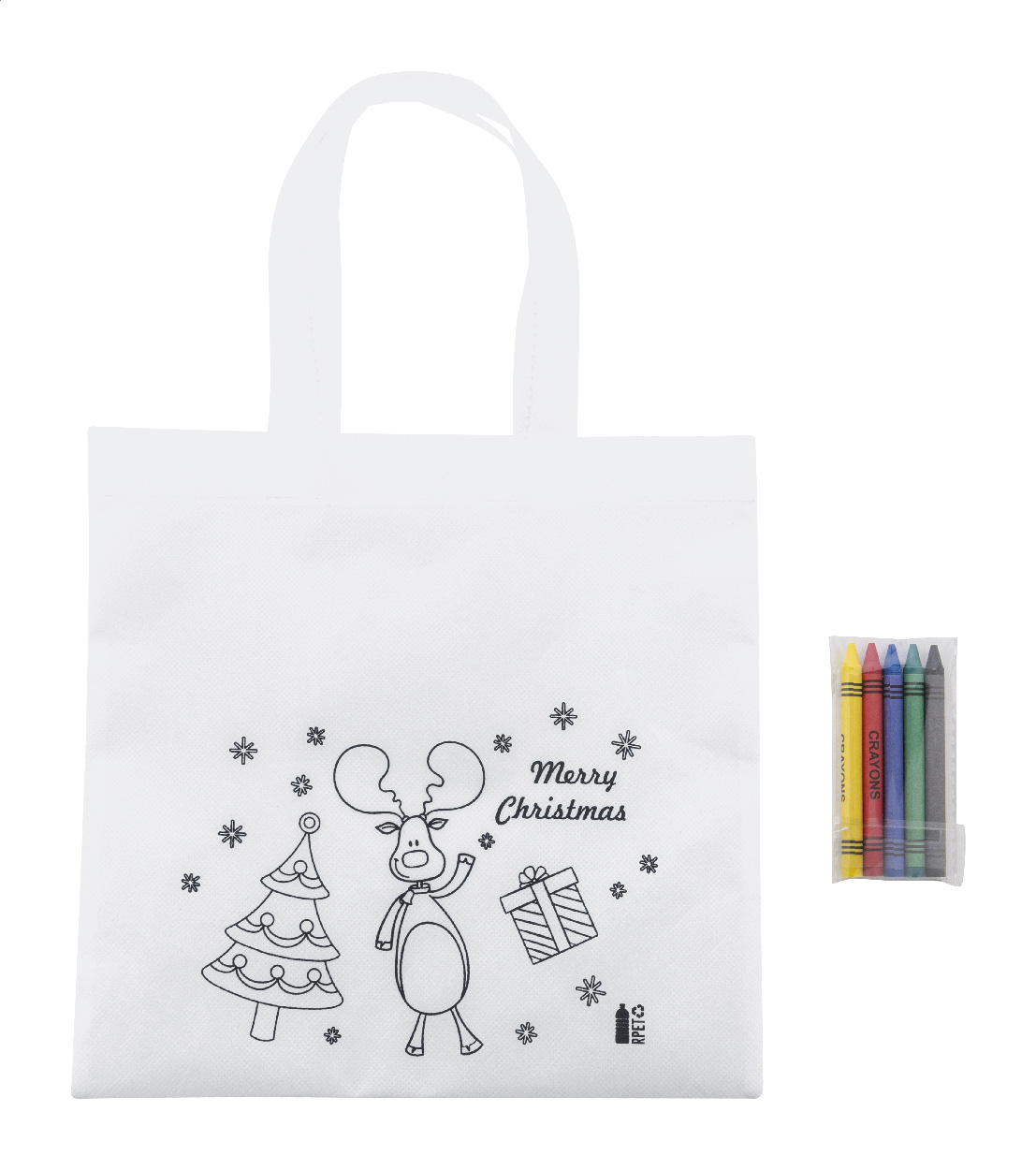 Julfar Shop Borsa per la spesa natalizia de decorare bianco