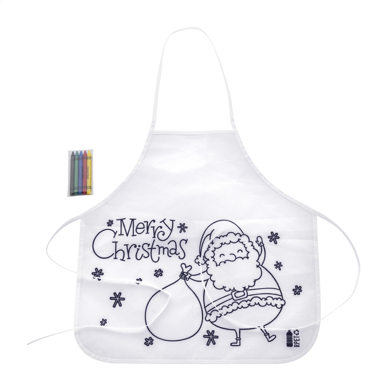 Julfar Cook Grembiule per bambini natalizio da decorare bianco