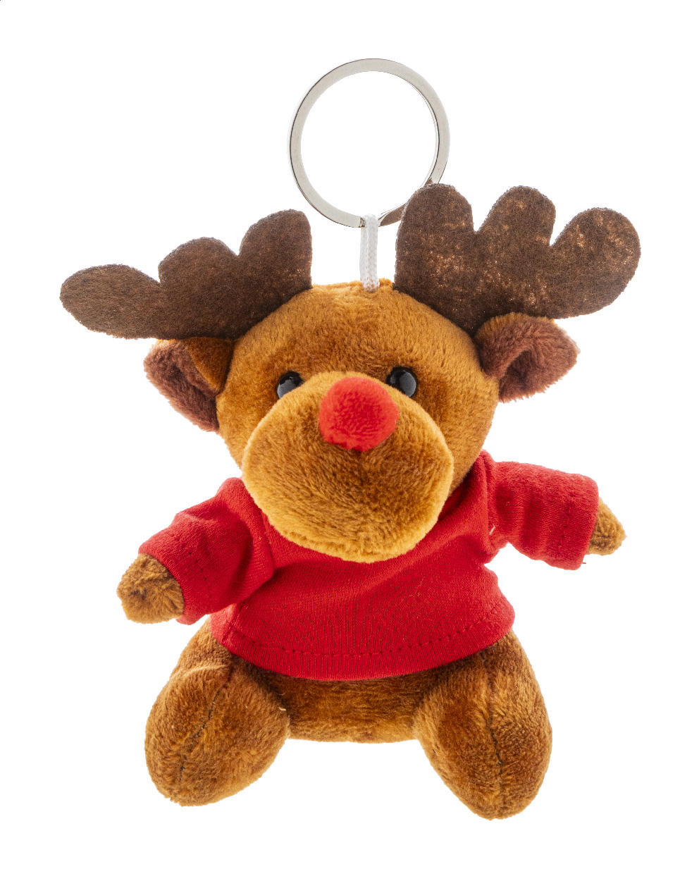 Julren portachiavi natalizio con renna in peluche multicolore