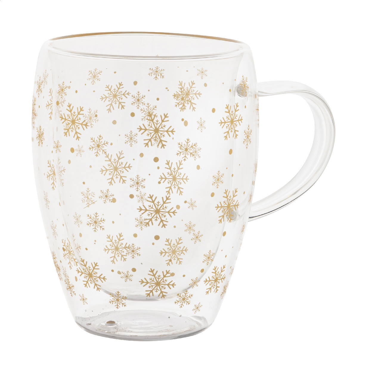 Snostro Mug natalizio in vetro borosilicato trasparente
