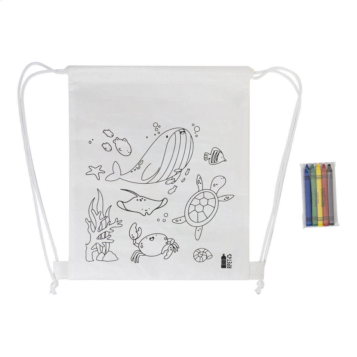 Borsa a coulisse da colorare RPET, mare