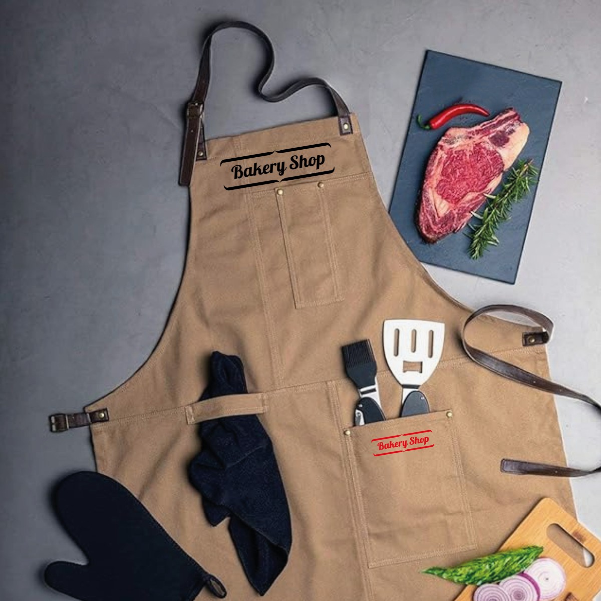 JAMES Grembiule da Cucina in Cotone da 340 g/m² Personalizzabile