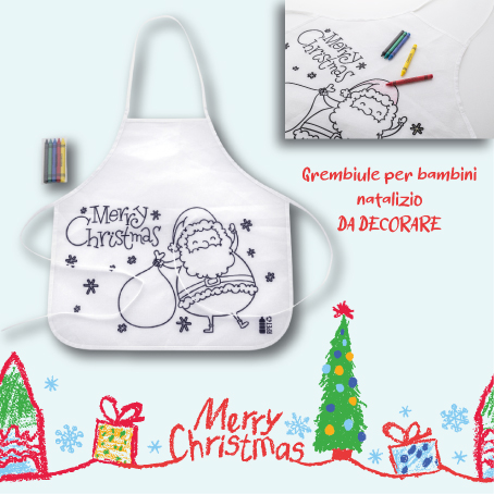 Julfar Cook Grembiule per bambini natalizio da decorare