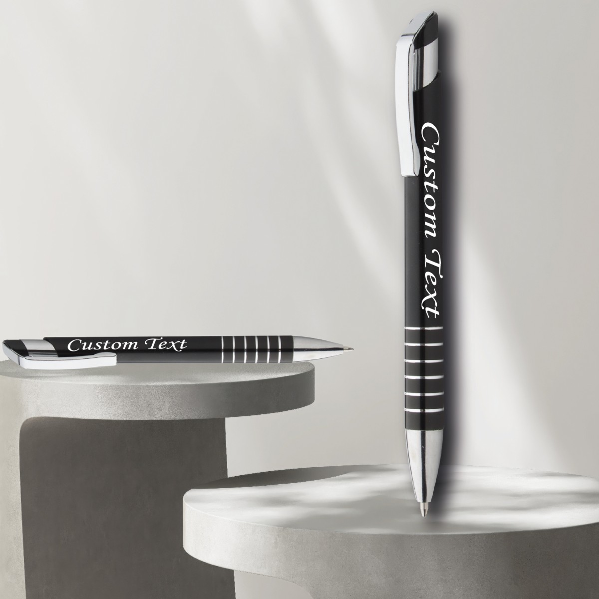 Penna a Sfera Vogu in Plastica con Finitura Metallizzata Personalizzata