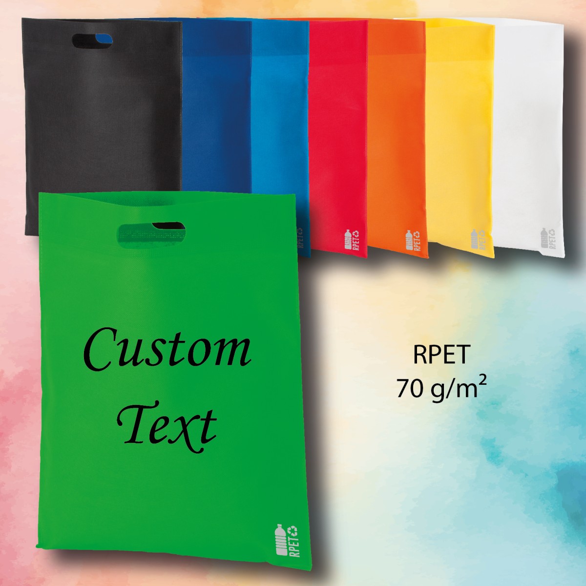 Shopper Rester in TNT RPET 70 g/m²  con Manici Fustellati Personalizzata
