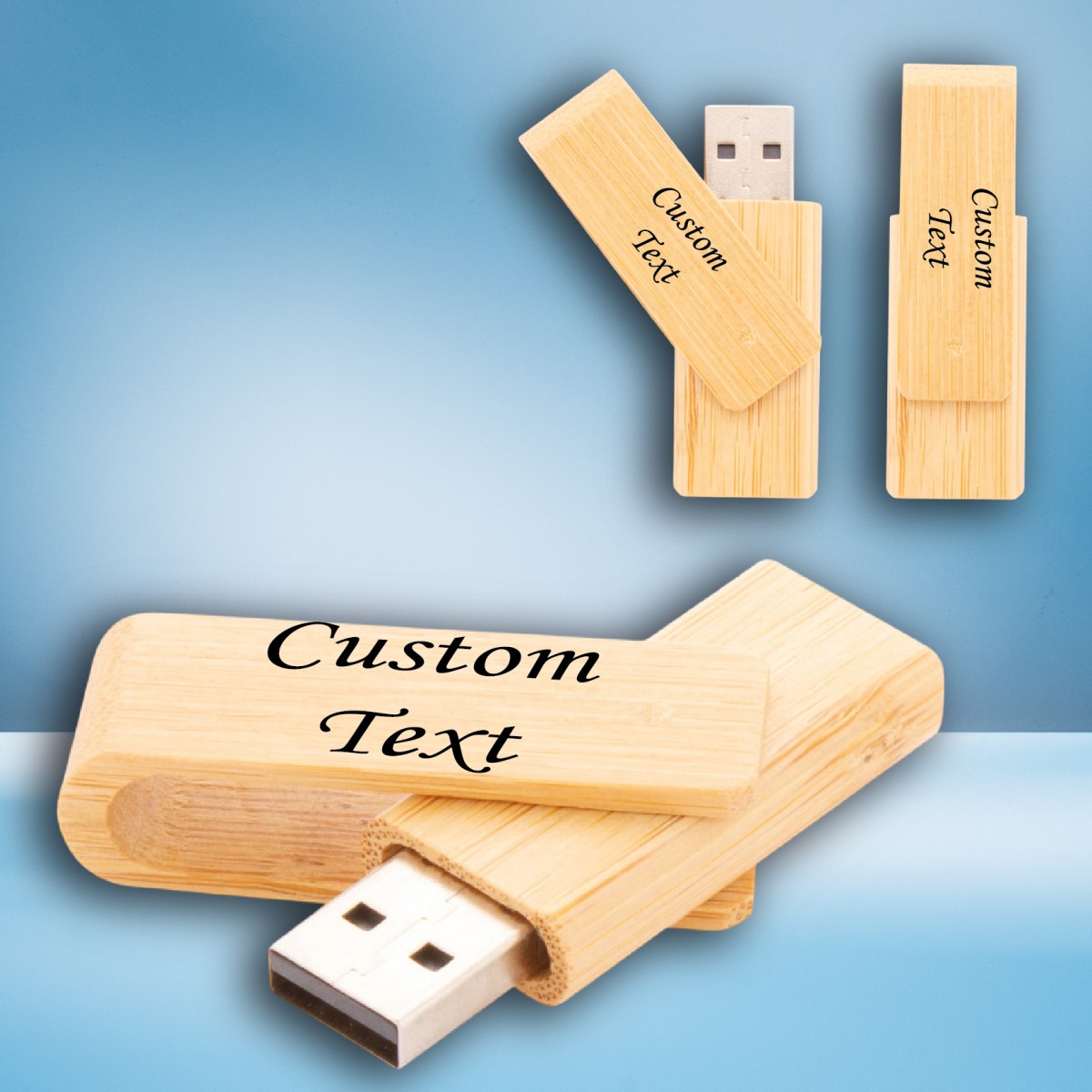 Chiavetta USB Boo Twist  in Bambù Capacità 16/32 GB Personalizzata